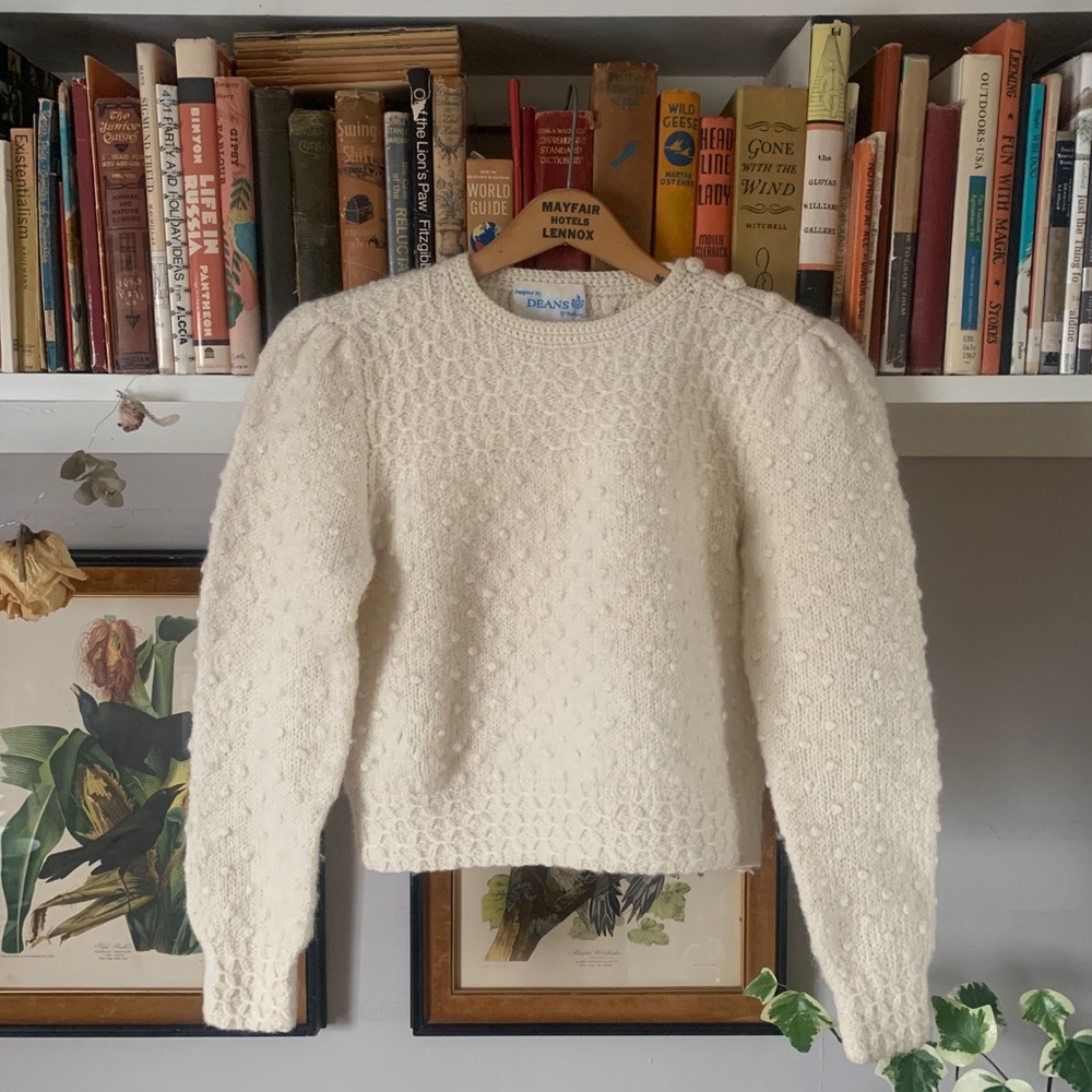 Vintage Deans of Scotland Cream Wool Sweater